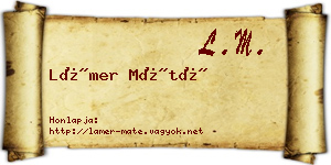 Lámer Máté névjegykártya
